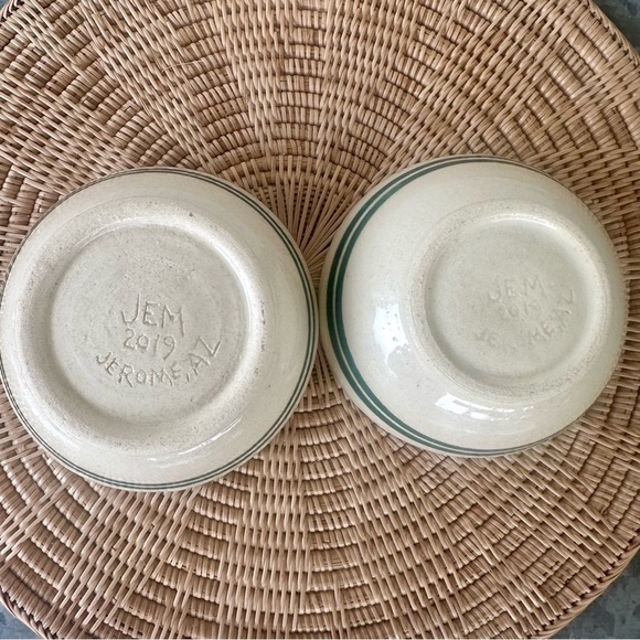 TWO Handcrafted Studio Pottery Bowls Chili Pepper signed JEM Jerome AZ 2019 4” - Picture 8 of 10